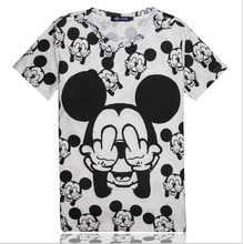 High Quality 2016 Summer Style Women Men 3D T Shirt Fashion Spoof Mickey Print T-shirt Plus Size Women Tops Casual Shirts A21