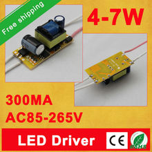 Free shipping 300Ma (4-7)x 1W Led Driver 4W 5W 6W 7W Lamp Light Driver Power Supply Lighting Transformer for E27/E14 LED lights