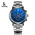 IKcolouring Multi Functional Calendar 24Hours Design Luxury Men Automatic Self Wind Watch Steel Strap Mechanical Wrist