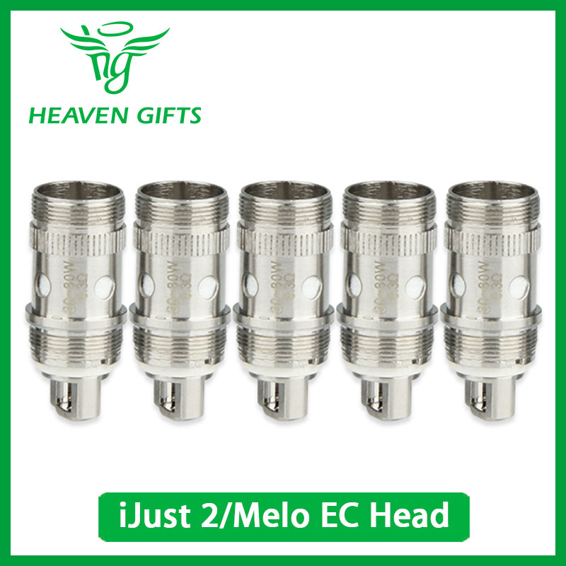 Оригинал 5 шт. Eleaf iJust 2 EC Катушки 0.3ohm/0.5ohm just2 Распылитель Глава Катушка для iJust 2/Melo/мело 2/Мело 3/Мело 3 Мини/Lemo 3