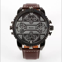 oulm Brand Mens Watches Top Brand Luxury Quartz Male Clock Casual Leather Band Watch Military Wristwatch