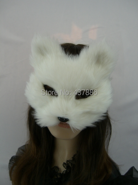 Masquerade masks realistic animal face mask props toy halloween party fur fox mask for women