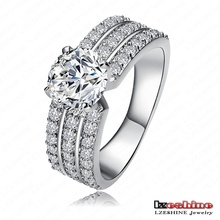 Wholesale New Promotion Trendy 18K Gold/Platinum Plated AAA Swiss Zircon Women Jewelry Gift Rings Free Shipping CRI0012
