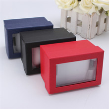 Best Promotion Watch Jewelry Bangle Bracelets Paper Present Gift Box Case Transparent Storage Black Blue Red Colors