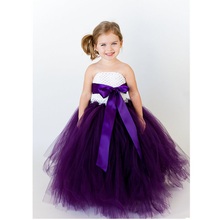 Female children dress princess piano performance clothing flower dress bitter fleabane bitter fleabane tutu wedding dress