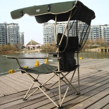 Portable fishing chair with sunshade folding chair for fishing beach chair backrest with shed camping chair