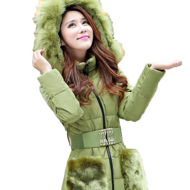 Large Fur Collar Hooded Women Winter Down Parkas Mid Long Thick Slim Woman Coats And Jackets Outwear New Design DY396