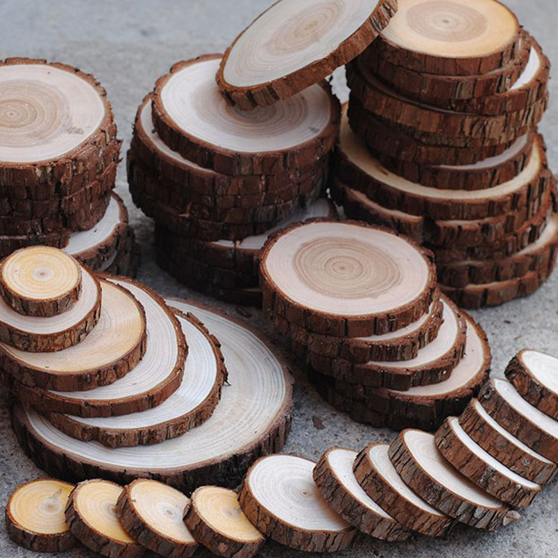 Pyssel-tråden! 3-to-15cm-Nature-Pine-Wood-Chip-Polished-Base-Handmake-Craft-Mini-Micro-Landscaping-Home-Garden