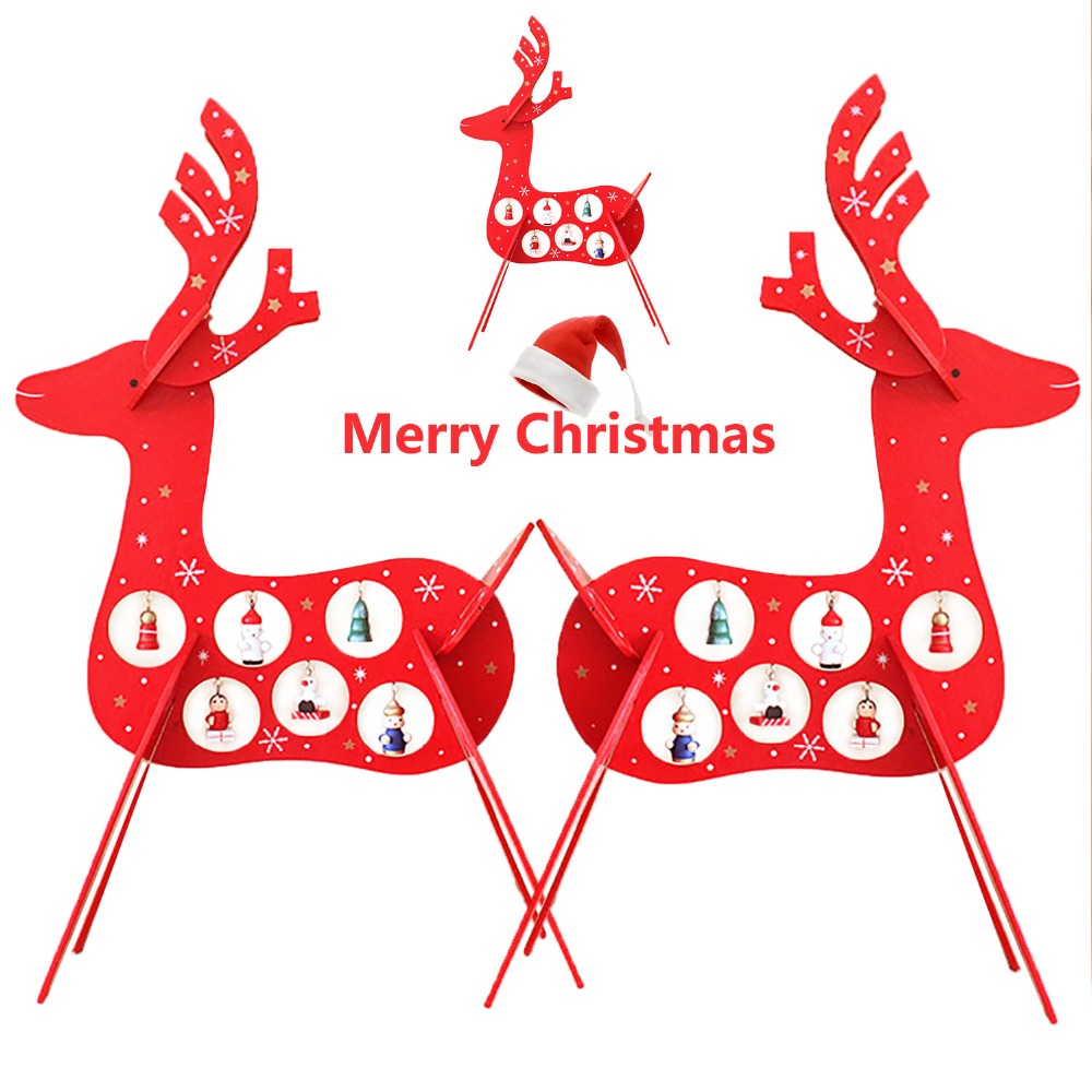 Marry Christmas Decorations for New Year Manual Stitching Christmas Elk Deer for Home New Year Adornos Navidad Gifts 36*24CM#LNF