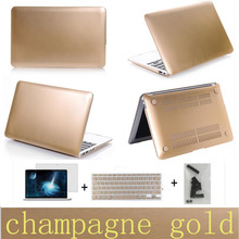 matte gold laptop case protective shell for macbook air pro retina 11 13 15 notebook+ two gift Protector case For mac book