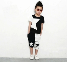free shipping children clothing set stars boys set boys fashion summer suit baby sets short t