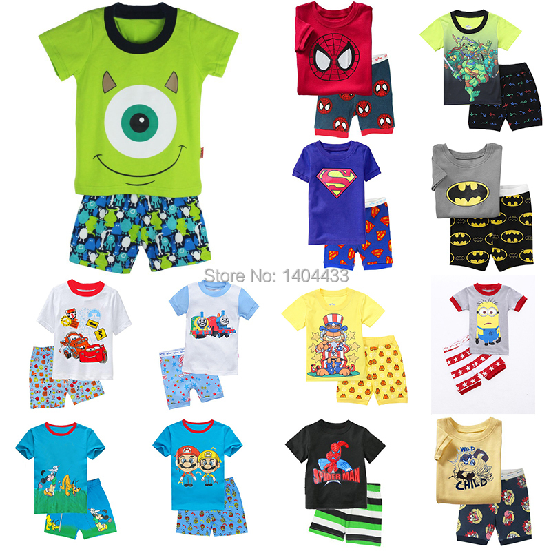 Summer Cotton Spiderman Cartoon Children s Kids Short Pajamas Sets pijama menino Infantil For Boys Baby