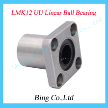 4 pcs/lot LMK12UU 12mm flange bearing CNC Flange Linear Bearings Flange Linear Bush LMK12UU For 3D printer Free shipping
