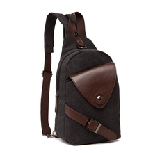 The new men’s chest pack canvas bag multifunction backpack leisure chest pack