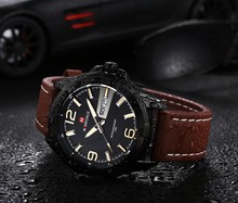 Relojes Hombre 2015 Men Watch Luxury Brand Naviforce Men s Quartz Watch Sports Leather Strap Waterproof