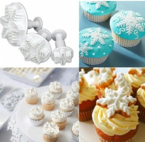 Wholesale New 3pcs Set Snowflake Fondant Cake Decorating Tools