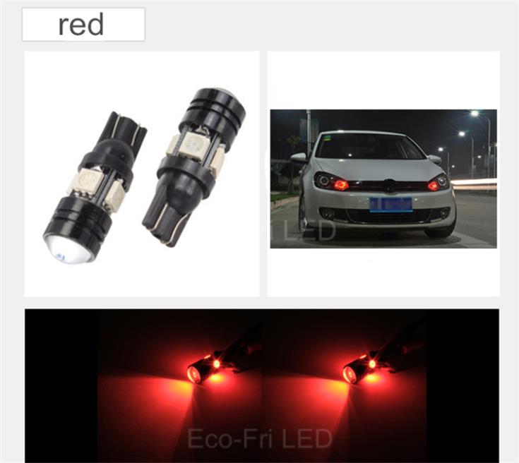 2x High Power White Ice Blue 168 W5W T10 Led with Projector Lens Car Styling Light