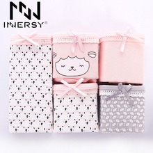 Innersy 2016 Panties 5 pieces/lot Panties Bowknot Seamless Cute Underwear Women Panties Cotton Briefs Cat Briefs Underwear Women
