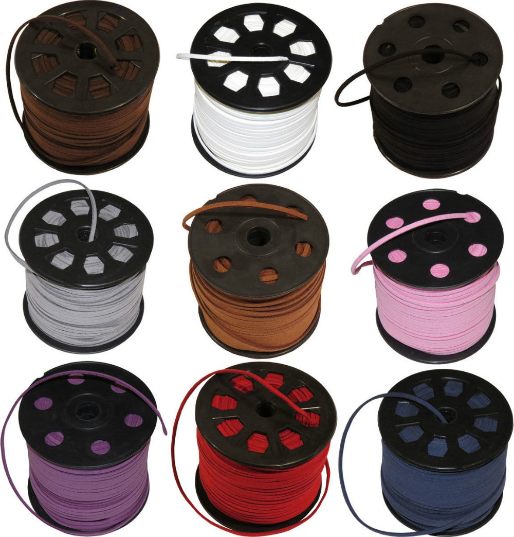 100 Yards Faux Suede Flat Leather Cord Lace String 3mm