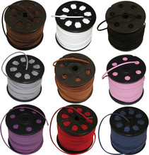 100 Yards Faux Suede Flat Leather Cord Lace String 3mm