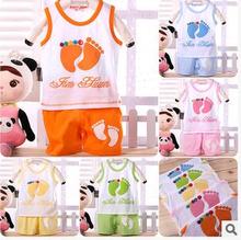 Children clothes fashion Leisure summer girls boys clothes cotton Vest T shirt + shorts suit cartoon baby clothes set