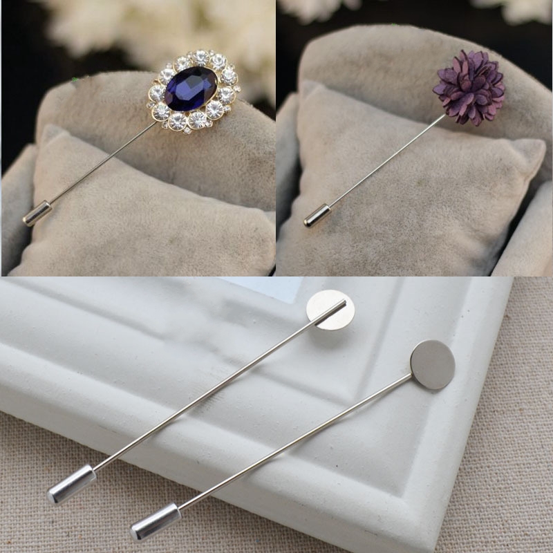 12mm Silver Plated Copper Hat Brooch Pins Diy Jewelry Findings Jewelry Accessories Metal Brooch Lapel Pin Base for Women Men's