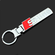 Free Shipping 3D Zinc Alloy Keychain for Audi A4L A6L Q3 Q5 Q7 Sline Rings 1pcs