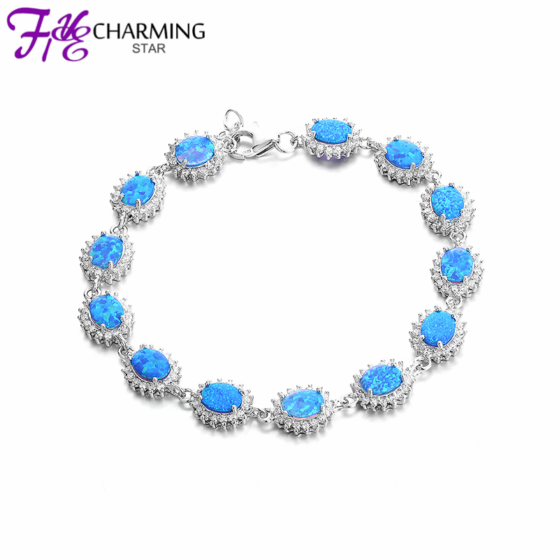 New Fashion Blue OPAL Bracelet 925 Sterling Silver Jewelry Women Bracelets OPAL Fine Jewelry Free Shipping SBI184W
