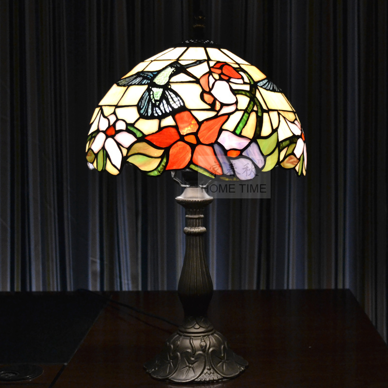 Tiffany table lamp bedroom bedside lamp European style garden lighting