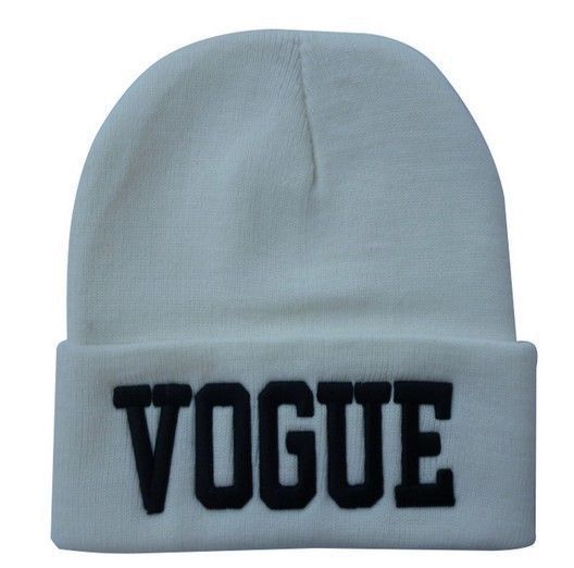 Fashion Hip Hop Hat VOGUE Skullies Beanies Hats for Women Wool Knitted Hat Cap Men Letter