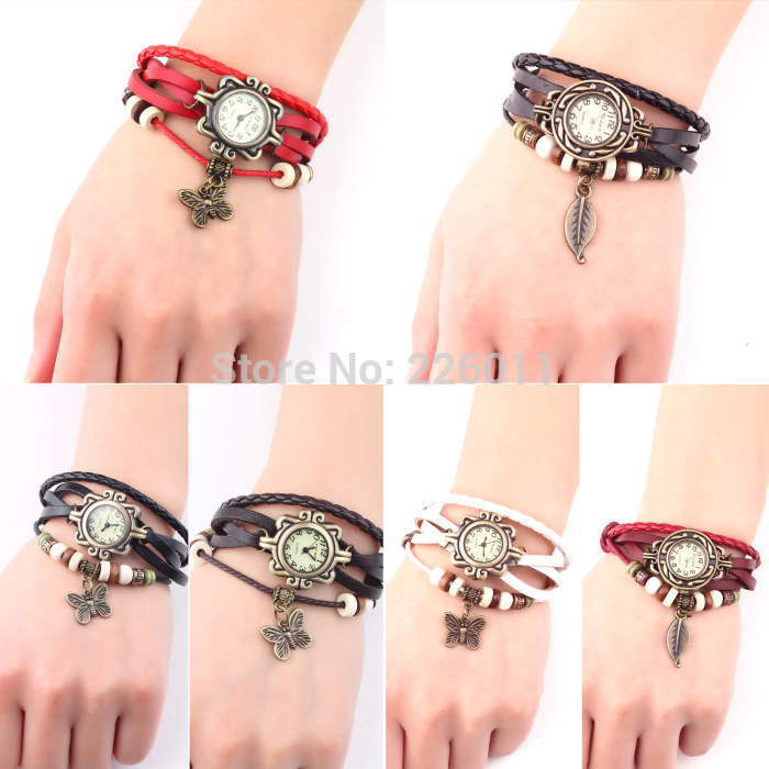 Brand New 1Pcs Watch Leaf Bracelet Watch Quartz Movement Wrist Watch Girl Women Drop Shipping Wholesale