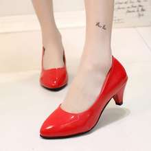 2016 Tenis Feminino Red Bottom High Heels Office Professional Leather Work Shoes Wedges Black High Heels