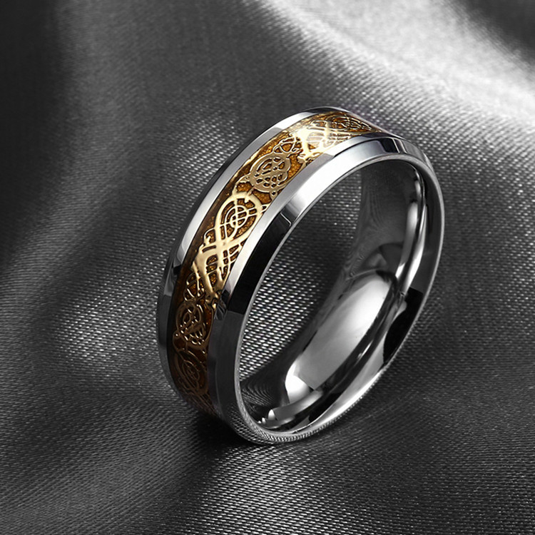 Free Shipping Dragon 316L stainless steel Ring Mens Jewelry Wedding Band Silver New