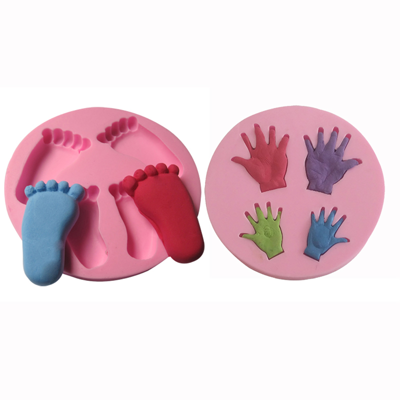 Baby Set Silicone Cake Mold Fondant Baby Hands Feet Mold Cake