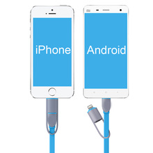 Newest Colorful Micro USB Cable 2 in 1 Sync Data Charging USB Cable for iPhone 5