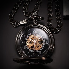 KS Classic Elegant Hand Wind Vintage Unique Retro Pendant Classic Steel Mechanical Pocket Watch KSP004