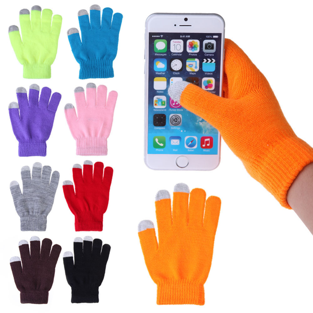Women Men Touch Screen Soft Cotton Winter Gloves Warmer Smart For All phones Several Colors Free