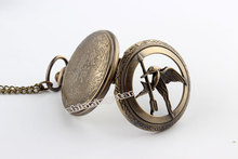 Latest Vintage Unique Large Hunger Game Steampunk Pocket Watch Necklace Chain P104 relogio de bolso
