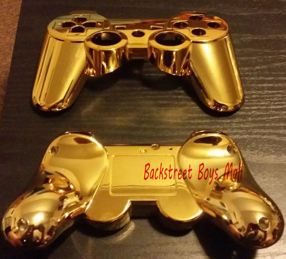 1 piece Custom Gold Controller Top Shell and Back shell For Sony