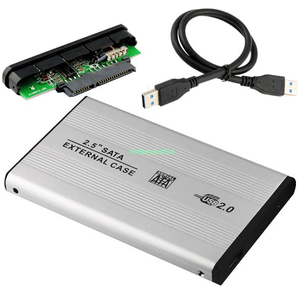 EL5020 USB 2 0 HDD Hard Drive Disk Silvery Enclosure External 2 5 SATA HDD Case