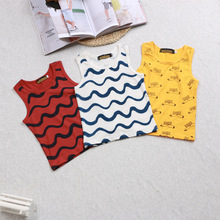 Infant Bobo Choses Boys Top Tees T-shirts Newborn Clothing Sleeveless Tank Vests Mini Rodini Cross Stripe Children T-shirt