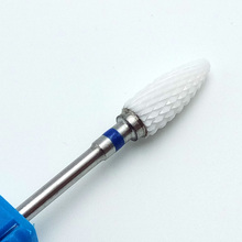 1 PCS High Quality Medium M White Ceramic Flame Bits Nail Art Electric Machine Salon Manicure Nail Files H0615TB