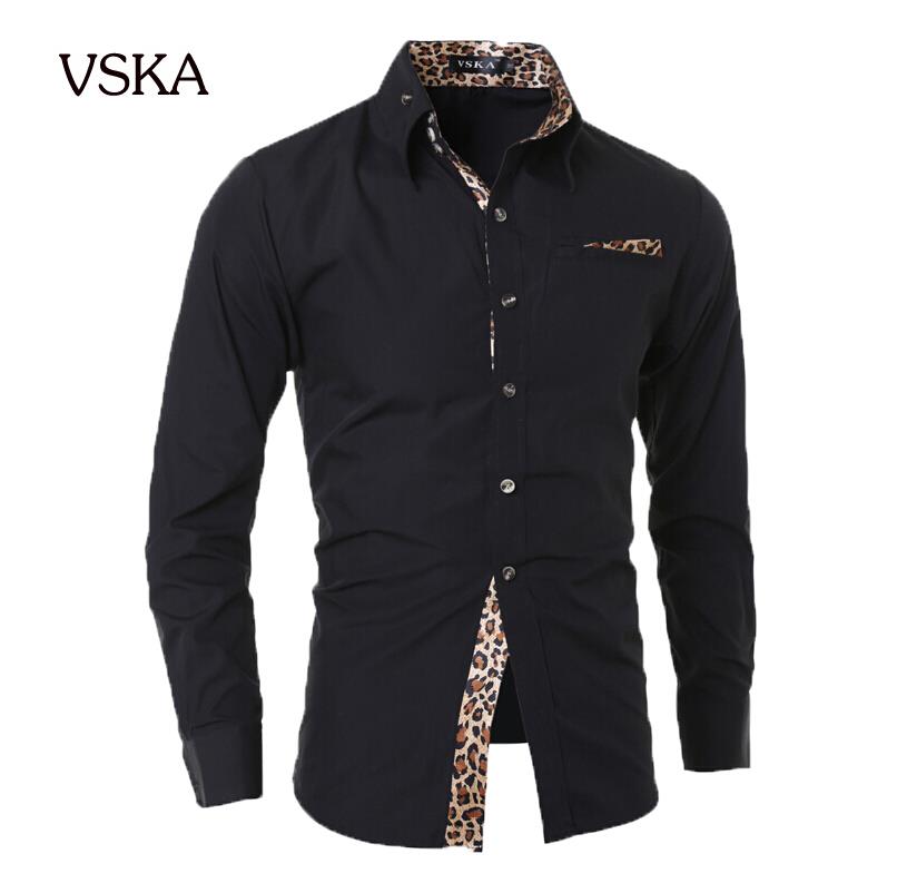 Men Shirt 2015 Fashion Brand Men\'S Leopard Male Lo...