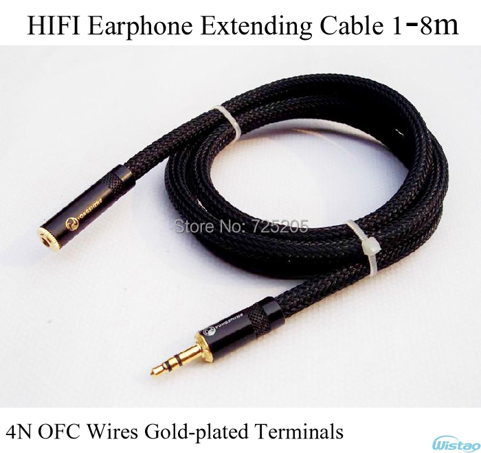 Buy HIFI Earphone Extending Cable 3.5mm Female to Male Stereo Cable 4N OFC