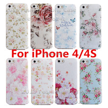 Romantic flower 17 Styles Colorfull Painted Shell Cover Case for Apple iPhone 4 4S 4G,Cases For iPhone4 iphone4S Free Shipping