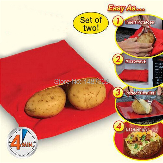Baked Potato Cooking Bag (cooks 4 potatos at once) Cooking Tools Steam Pocket In 4 Minutes Easy Cooking Potato Bag