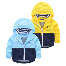 New 2016 Spring and Autumn Children Color stitching shirt Boys And Girls fashion Leisure coat Child Thin clothing 035