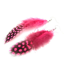 2016 from indian long big style 6 colors Villus spots Feather earrings for lady fashion comfortable feeling jewelry charm female