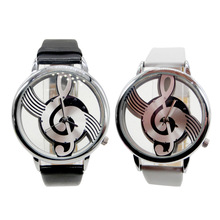 Leisure Style Inlaid Rhinestone Musical Notation Engraving With Delicate Quartz Dial Wrist Lady’s Watch Gift