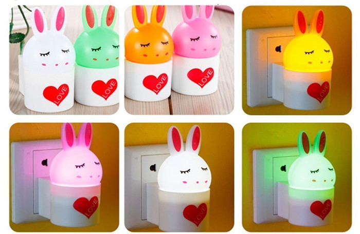 Mini Lovely rabbit wireless remote control sensing night light Perfect for infant children sleeping popular in 2015 4